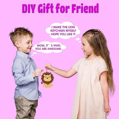 Sewing Kit for Kids, Friendship Keychain Making Toys, Beginner Arts and Crafts,8 Easy DIY Ornaments of Animal,Birthday Christmas Gifts Presents for Girls Age 6-12,Learn to Sew Embroidery