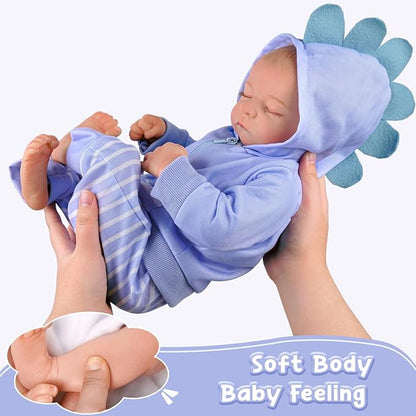 ADFO Reborn Baby Dolls Girl Realistic, 20 inch Lifelike Realistic Girl Newborn Real Life Baby Girl Dolls Soft Vinyl and Cloth Body with Clothes and Toy Gift for Kids Age 3+