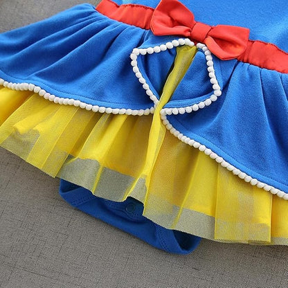 Dressy Daisy Princess Onesie Romper Fancy Dress Costume Halloween Birthday Bodysuit Outfit with Headband for Infant Baby Girl