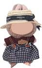 17cm Doll Clothes Set, Cute Girls Outfits and Peal Straw Hat, 4 PCS Cute Hat & Dress Set Stylish Outfits Exquisite Accessories