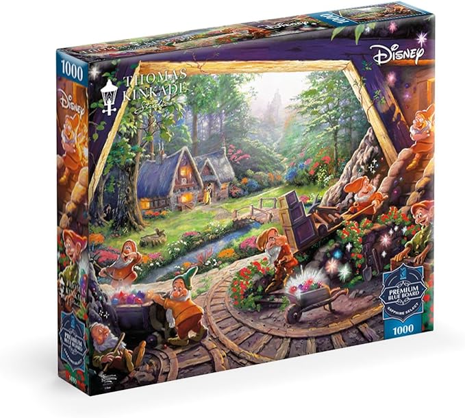 Ceaco - Sapphire Select - Disney - Snow White and The Seven Dwarves - 1000 Piece Jigsaw Puzzle – Challenging & Fun – Blue Core Puzzle Board – Giftable Display Box - Full Size Poster Included