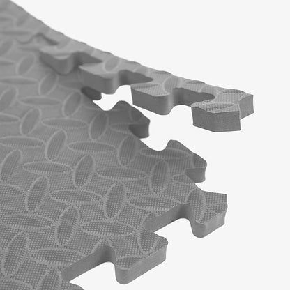 IncStores 1/2 Inch Thick Diamond Soft Foam Flooring Tiles | High-Density Interlocking Foam Tiles for Rugged Style in Your Home Gym, Playroom, and More | Grey, 9 Tiles