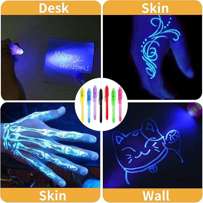 32Pcs Invisible Ink Pen, Spy Pen with UV Light for Kids Magic Party Favors, Magic Pens for Kid Writing Secret Message, Goodies Bags Toy, Kids Party Favors, Class Gift