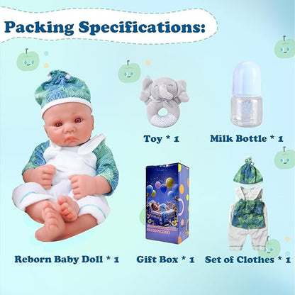 Boy 15 Inch, Full Silicone Baby Doll, Realistic Baby Dolls, Realistic Veins & Pose, Not Vinyl, Reborn Baby Dolls Silicone Full Body, Gift Set
