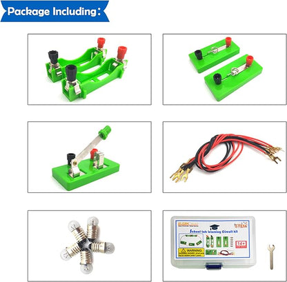 EUDAX Physics Science Lab Learning Circuit kit,Electricity Experiment Set,Building Circuits for Student Junior Senior High School Students (Basic kit)