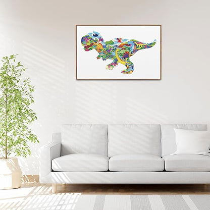 ELX 130 Piece Dinosaur World Jigsaw Puzzle for Kids 4-10, Tyrannosaurus Rex Floor Puzzle for Preschool Learning (21.42 X 16.42 in)
