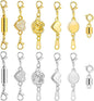 Paxcoo 12Pcs Magnetic Necklace Clasps and Closures, Locking Magnetic Jewelry Clasps, Magnetic Necklace Extender, Necklace Clasp Helper for Necklaces, Bracelets and Jewelry