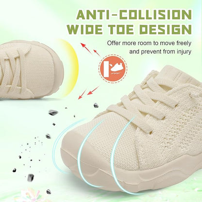JIASUQI Toddler Shoes for Boys Girls Slip on Sneakers Wide Toe Walking Shoes Toddler Sock Shoes