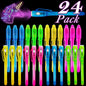 iGeeKid 24 Pack 2 Style Invisible Ink Pen with UV Black Light Party Favor for Kids 8 12 Secret Spy Pens Magic Disappearing Ink Markers Clasroom Prize Birthday Gifts Halloween Goodie Bags Stuffers
