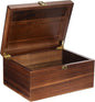 Large Wooden storage box - Wood Box with Lid for Home Decor, Ideal for Keepsakes, Trinkets, Jewelry & Photo, 11x 8.9x4.9 IN, Rustic Design-WB004- Large