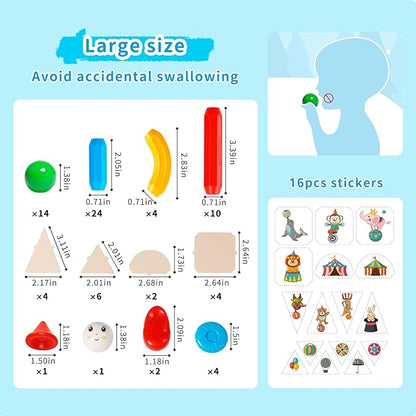 TOKBLOK Magnetic Blocks for 3 Years Old Girls Boys Magnetic Building Sticks Preschool Educational Learning STEM Toys Toddler Montessori Magnet Toys Kids Gift - 76Pcs Starter Set