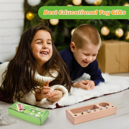 Wooderma Montessori Screwdriver Board Set, Wooden Montessori Toys for 3 4 5 Year Old, Toddler Screwdriver Toy, Kids Tool Set, Preschool Learning Sensory Toy, Fine Motor Skills Toys