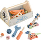 Wooden Tool Toy Toolbox Toddler Educational Construction Kids Toys Play Accessories Set Creative Gift for 3 Year Olds and Up Boys Girls