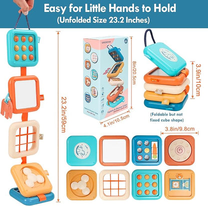 Busy Board for 1 Year Old, Montessori Toys for 1 2 Year Old Boy Girl Birthday Gifts, 8 in1 Travel Sensory Toys for Toddlers 1-3 Fine Motor Learning Baby Toy 12-18 Months, Toddler Stocking Stuffers
