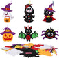 DIYASY 12 Pcs Halloween Craft for Kids, Make Your Own Foam Stickers Pumpkin Bats Craft Kits Arts and Crafts DIY Kid Friendly Halloween Decorations Games Party Activities Supplies Age 3-5 4-8