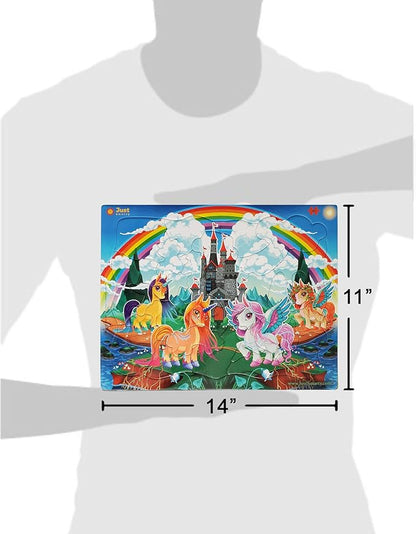 Just Smarty Unicorn Puzzles for Kids 3-5 Years Old | Best Gift for Girls | 27 Pieces Rainbow Puzzle | Unique Jigsaw Shapes Puzzle for Toddlers Ages 3-5 | Vibrant Unicorn Design