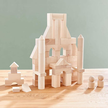 HABA Wooden Building Blocks 60 Piece Set, Ideal Toddler Blocks for Ages 2-4 & Kids Stacking Toys for Ages 1 and Up for Open-Ended Play, Made in Germany