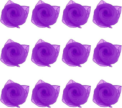 Larcele 12 Pieces Juggling Dance Scarf for Performance Prop Accessory 24 x 24 inches WDSJ-02