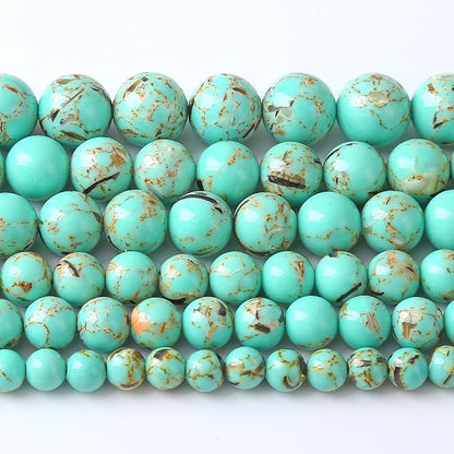 10MM 38PCS Peacock Blue Shell Turquoise Spacer Loose Beads for Jewelry Making DIY Bracelet Necklace