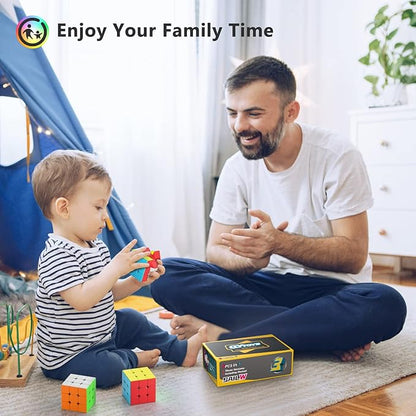 Full Size 3x3x3 Speed Cube Set, 2.2in Puzzle Party Favors Toy Stickerless Magic Cube Set, School Classroom Prize for Students, Birthday Party Stocking Stuffers Gifts for Kids Teens Adults(6 Pack)