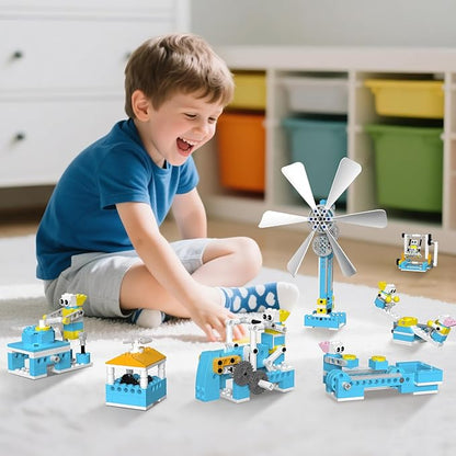 STEM Robot Toys Building Kits, Happy Farm Building Toys with Motor for Kids Ages 6+, Engineering Science Learning Educational DIY Stem Projects Robot Gifts for Boys & Girls (570+ Pcs)