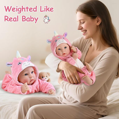 Aori 17 Inch Baby Dolls Realistic Doll with Ultra Real Life Soft Body & Pink Outfits for Girls 3+ | Pretend Play, Dress Up, Nursery Decor