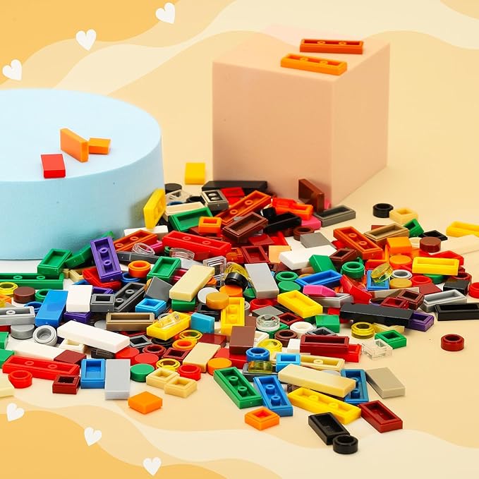 PATIKIL 122 Pcs Flat Blocks Bulk, 1x3 Square Black Classic Tiles Smooth Surface Mini Building Blocks Accessories Compatible Bricks Kits for Building Floor Walls Mosaic Pixel Arts