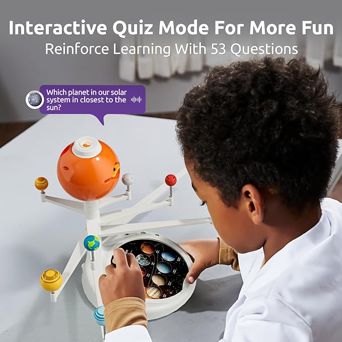 Science Can Solar System for Kids, Interactive Talking Solar System Model, STEM Planetarium Projector with 8 Planets, Space Toys Gift for Age 6-12 Boys & Girls, Classroom & Home Astronomy Learning