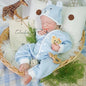 Reborn Baby Dolls Silicone Full Body 18.89in Weighted Real Life Closed-Eyes Boy Dolls Lifelike Newborn Baby Soft Body Flexible Limbs Not Vinyl