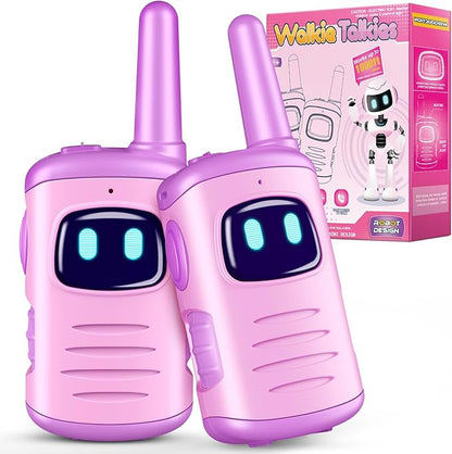 Kids Walkie Talkies Toys for Girls: Toys Walkie Talkies for Kids 2 Pack Christmas Birthday Gifts Stocking Stuffers for 3 4 5-7 Year Old Girls Grandkids Toy Age 4-5 6-8 Years Old Camping Purple