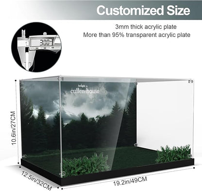 Acrylic Display Case for Lego Twilight The Cullen House (ONLY Box, NOT Model) Clear Dustproof Display Box Compatible with Lego 21354 Building Set