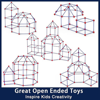 OleFun 180 Pack Fort Building Kits for Kids 4, 5, 6, 7, 8+ Year Old Boys & Girls, Creative STEM Building Toys for DIY Castles, Tunnels, Play Tent, Ideal Gifts for Aged 5-8