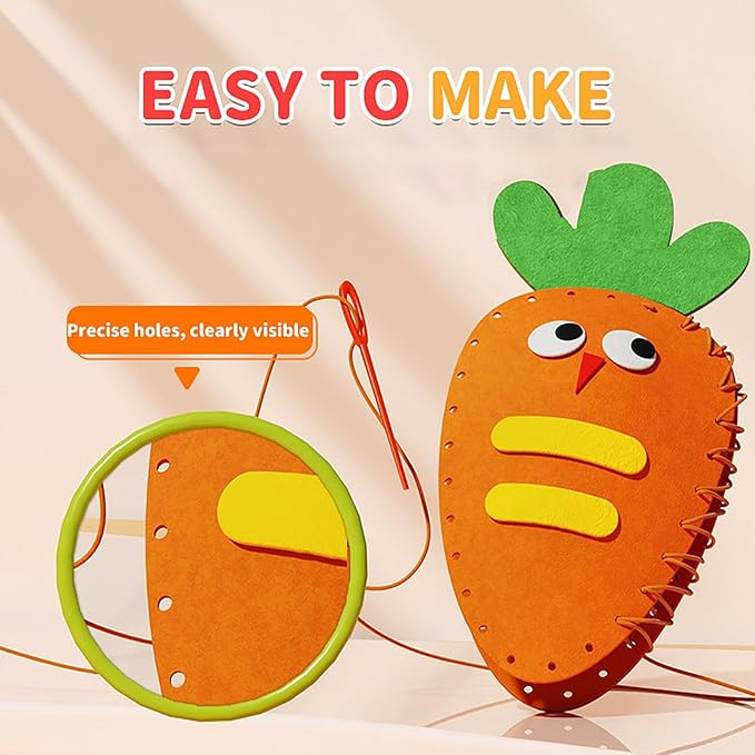 Whateveri DIY Doll Sewing Toys, Whatever Sewing Kit, Sewing Kit for Kids, My First Sewing Kit, Weaving Loom for Kids, Sew Fun Animals Kit, Handmade Kids Sewing Crafts DIY Kits Kids 8-12 (A Set)