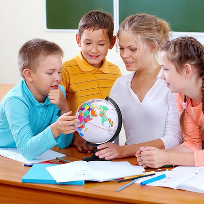 TOYANDONA Blank World Globe with Stand - Dry Erase DIY Map Round Earth Globe for Geographical Teacher Students - Desktop Decor