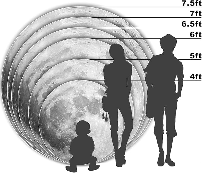 AOFOTO Lunar Surface Round Backdrop Outer Space Moon Happy Birthday Circle Background Cover Boy Girl 1st Birthday Party Children Kids Shoots Studio Props Network Celebrity Live Background 6.5x6.5ft