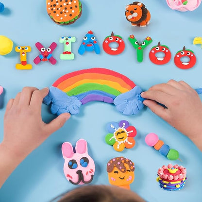 Air Dry Clay, Modelling Clay for Kids, 64 Colors DIY Molding Magic Clay for with Tools, Soft & Non-Sticky, Toys Gifts for Age 3 4 5 6 7 8+ Years Old Boys Girls Kids