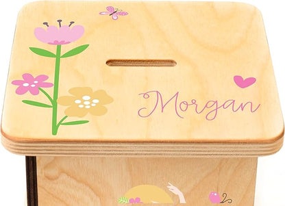Wooden Piggy Bank for Kids and Adults, Personalized Gift Handmade in USA by BloomOwl, Custom Piggy Bank, Personalized Banks for Kids, Gifts for Baby Boys and Girls (Dance)