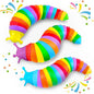Large Fidget Slug Pack 3PCS for Toddler Kids, Baby Airplane Travel Activities Road Trip Car Toy ASMR Sensory Toys Restaurant Figette Worm Gift for Girl Boy Adult Autism Autistic ADHD Caterpillar Stim