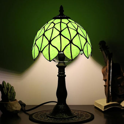 Tiffany lamp 8-inch Small Vintage-Style Stained Glass Table lamp mini Desktop Decorative Night Light Reading lamp for Bedroom Bedside and Study