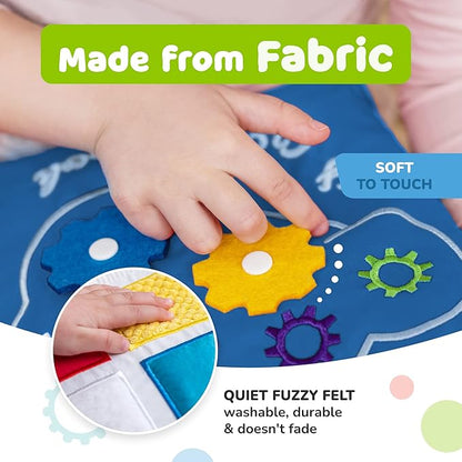deMoca Busy Book for Toddlers 1-3 - Airplane Toys for Toddlers 1-3, My Quiet Book Montessori Toys for 1 Year Old with Kids Plane Activities, Activity Busy Board, Gift for Boys & Girls