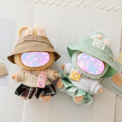 17cm Doll Clothes Set, 5 Pieces Dress Outfit Set for 6.7inch Doll Suit, Fashion Chic Hat & Clothes Accessories for 1st/2nd/3rd Gen Dolls Play & Display Green