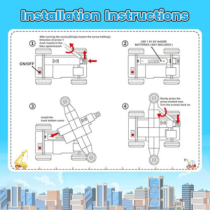 Magnetic Tiles Truck Toddler Toys 3 4 5 Year Old Boys Girls, Magnetic Blocks Electric Engineering Vehicle - 2 Car Bases and 4 Car Bodies. Compatible with Traversable on Magnet Roads.
