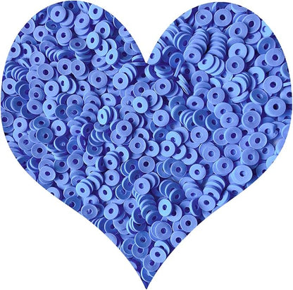 3000Pcs Clay Beads Flat Round Polymer Bead Vinyl Heishi Beads Flat Round Polymer Bead for Jewelry Making Necklace Bracelet (18-Pastel Blue)
