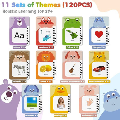 beiens Premium Talking Flash Cards for Toddlers 2-6 Years | Eco Friendly Child-Safe Materials | Award-Winning Speech Therapy Toys | Montessori ABC Learning System + Autism Sensory Development Tools
