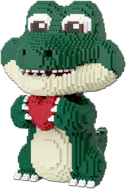 Animal Love Crocodile Micro Mini Building Blocks Set（9874PCS 39cm High Series） Gift for Adults and Kidst
