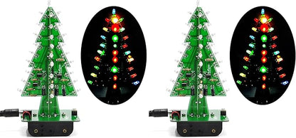 Gikfun Christmas Tree 3D Xmas Tree Led DIY Kits 7 Color Flash Circuit LED EK1697 (Pack of 2)