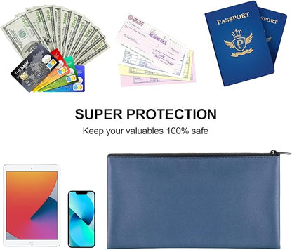 2 Pieces Money Bags with Zipper, 11x6.1 inch Money Pouch, Bank Bag, Cash Bag, Check Wallet, Cosmetics(navy)