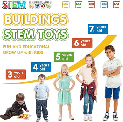ZOZOPLAY 160 Pcs Connector Blocks Set, STEM Plastic Connector Toys for Kids 3+, Educational Colorful Building Blocks, Engineering Creative Game, Best Preschool Learning Gift for Boys & Girls