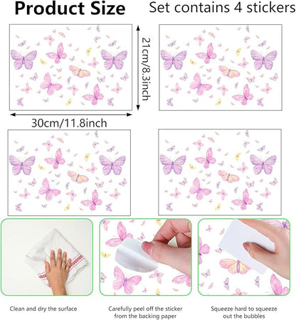 Glow in The Dark Butterfly Stickers, 85 PCS Luminous Wall Decals for Ceiling, Kids Boys Girls Bedroom, Nursery, Playroom, Party Room Decor