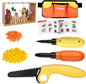 Cardboard Construction Tools Kit 124-Pieces with Waist Bag, Safety Ring Saw, Screwdriver, Waist Bag and Gift Box – Safe DIY Construction Kit for Children’s Creative Building & Crafting